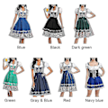 Pikkukuva 1 / 3: Naisten Dirndl - Baijerilainen perinteinen mekko, oluttyttömekko, paita ja esiliina, Vihreä Grön XXL