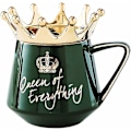 Miniatyrbild 1 av 5: Drottning av allt mugg, konstkeramisk mugg med kronlock och sked