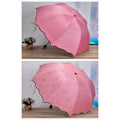 Pikkukuva 4 / 5: Damparasoll Paraply UV-skydd för kvinnor Parasol Lätt Anit-UV Paraplyer för Sommarsolskydd Princess Pink