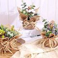 Miniatyrbillede 3 af 3: Kunstig Blomsterpotte Potteplanter med Burlap Dekorative