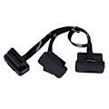 Miniatyrbilde 1 av 5: OBDII-forlengelse Dobbelkontakt Y-gren OBD OBD2 16-pins hann til hunn Kobling Flatt+Tynn for