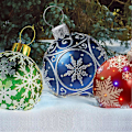 Miniatyrbillede 1 af 5: Ekstra store oppblåsbare julekugler i PVC, julepynt Blue snowflakes