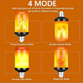 Miniatyrbillede 3 af 5: 2-pak E27 LED-lys med flammeform og 4 tilstande med tyngdekraftsensor