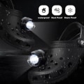 Miniatyrbilde 2 av 5: 2-pakning LED-lommelykter med 3 moduser Campingtilbehør 145 timers varig belysning Vanntett skodekorasjon Croc-hodelykt (rød)-FA3- Red