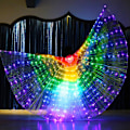 Miniatyrbillede 3 af 3: 57\" Lange LED Isis Vinger Belly Dance Klæde Performance Kostumer Voksen Med Justerbar Pinde Multifarvet Multicolor