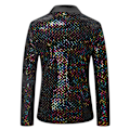 Miniatyrbillede 3 af 8: Mænds Glimtende Paljetjakke Blazer med En Knap Farve Color XL