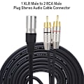 Pikkukuva 2 / 5: 3m 1 XLR naar 2 RCA mannelijke connector stereo audiokabel Y splitterkabel A
