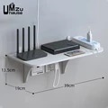 Miniatyrbillede 1 af 5: Router Flydende Hylde Hængende Stativ Multi Tap Outlet Wifi TV Set Top Box Bræt Skjult Beslag Opbevaring Organizer Væghængt Holder 39x19x13.5cm