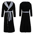 Pikkukuva 4 / 5: Herra Vinter Lämmin Huppu Takki Aamutakki Pyyhe Pitkä Aamutakki Musta Harmaa Black Grey 4XL