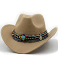 Pikkukuva 1 / 2: Muodi Länsimainen Cowboy-hattu Huopa Liereillä Roll Up Brim khaki