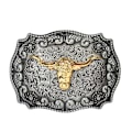 Miniatyrbillede 1 af 4: Langt Horn Western Bæltespænde Zinklegering Western Cowboy Guld