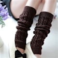 Miniatyrbilde 1 av 5: Dam Vinterstickad Virkad Stickad Benvärmare Legging Boot Cov Coffee