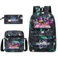 KPop Demon Hunters Backpack Students School Bag Pencil Case Shoulder Bag 3-piece Set _a A Plaid-FA- Plaid Style B