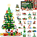 Miniatyrbild 1 av 7: Adventskalender 2024 Vuxen Tonåringar Pojkar Flickor, 24 I 1 Julgran Byggstenssats, 24-Dagars Julnedräkningskalender Byggleksaker med LED-Ljus