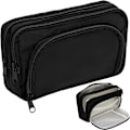 Miniatyrbillede 1 af 6: Aprikos Pennetui med Lommer Stor Pennetui Multifunktionel Pennetui Preppy Pennetui Papirvarer Organizer Æstetiske Makeuptasker Black