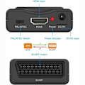 Pikkukuva 2 / 3: SCART - HDMI -sovitin 1080P HD Video Audio Upscale -muunnin black