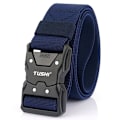 Miniatyrbillede 1 af 6: VATLTY Nyt unisex elastisk bælte hårdlegering Hurtigspænde Robust Stretch Nylon Herre Militær Taktisk bælte Arbejdstilbehør Blå marine Navy blue 115cm