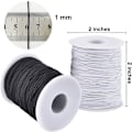 Miniatyrbilde 2 av 8: Elastisk snor for armbånd, 2 ruller 1 mm Robust elastisk snor for smykkefremstilling, halskjeder, perler svart og hvit Black and White