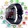 Miniatyrbild 1 av 5: Smartklocka för Herr & Dam - Pulsmätning, Fitness, Bluetooth-Samtal, Vattentät, Sportklocka för Android & iOS (Svart)