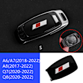 Miniatyrbild 1 av 4: Skyddande skal för smart bilnyckel, skyddande skal för Audi RS A4 B9 A5 Horizon C8 A8 D5 Q5 Q7 Q8 TT 2015-2022 B-Bright Black-S