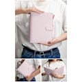 Miniatyrbillede 3 af 5: Læder A5 Ringbind Planner Notebook Planner med magnetlås (indre papir er ikke inkluderet) - Rosa Pink