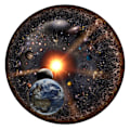 Miniatyrbillede 1 af 7: 1000 stk Rundt Puslespil Universum Solsystem Planet med Sol Jorden Børn Voksen Legetøj