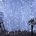Pikkukuva 1 / 5: 3Mx3M LED-verhojen keijuvalot sisä- ja ulkokäyttöön Ikkunan koristelu valkoinen white 3*3m 300 lights