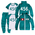 Miniatyrbild 1 av 2: Squid 2 Överlevnadsspel Rollspelsdräkt för Barn Tredelat Set Sportkläder + T-shirt + Byxor tredelat set456 three piece set456 130cm