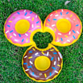 Pikkukuva 5 / 5: IC Uppblåsbar dryckeshållare, 12 st 8 tums munkar flytande glasunderlägg 3 färg donut drinkar flytande för pool party Vatten kul