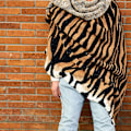 Miniatyrbild 2 av 9: Tiger Fluffy Sherpa Sängfilt, Super Mjuk Mink Fleece Sofffilt 130*160CM