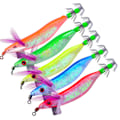 Miniatyrbilde 2 av 5: 5 stk/lot Nattlysende blekksprut Jig 10 cm Reke krok Tre reker B One Size
