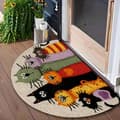 Halvcirkelformet Katte Dørmåtte 40x60cm Skridsikker Polyester Indendørs Udendørs 40x60cm