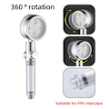 Miniatyrbilde 1 av 5: LED roterende dusjhode, regn, Turbo, 360 grader, mulighet for høytrykksvanning, hånddusj, vannsparing, Spray, badetilbehør