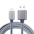 Pikkukuva 5 / 8: Täysvärillinen punottu Micro-USB-kaapeli 1,8 m silver