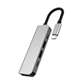 Pikkukuva 1 / 5: USB-C-keskitinsovitin HDMI-yhteensopivaan 4K30HZ:iin, kaksois-USB TypeC -jakaja, tukee PD60W -telakkaa kannettavalle puhelimelle PC:lle