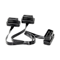 Pikkukuva 1 / 5: OBDII-jatke Kaksoisliitin Y-haara OBD OBD2 16-nastainen Uros naarasliittimellä Litteä+ohut