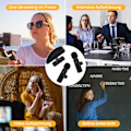 Miniatyrbillede 4 af 5: Trådløs Bluetooth-mikrofon til mobiltelefon, miniklipsmikrofon til videooptagelse, YouTube-streaming/vlog, støjreduktion (iOS med 1 mikrofon) iOS