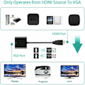 Miniatyrbilde 3 av 5: (Svart) HDMI till VGA, HDMI till VGA-adapter, Active 1080P HD Video C