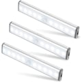 Pikkukuva 1 / 4: 3 kappaleen setti, 10 LED-valoa, langattomat, USB ladattavat, kannettava valkoinen
