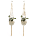 Miniatyrbild 1 av 5: 2 st Macrame Växt Hängare Hängande Planter Korg, Stil 2