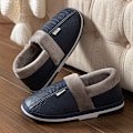 Pikkukuva 4 / 5: Herr Faux Fur Tofflor Varma Vattentäta Inomhus Hem Platta Flip Flops Sovrumsskor Svart Storlek 50-51 Marinblå2 Navy2 Navy2 44-45