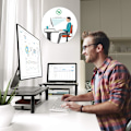 Miniatyrbilde 2 av 4: Monitorstativ - Ergonomisk stativ med 3 justerbare høyder for bærbar PC, datamaskin, skriver