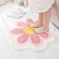 Miniatyrbillede 2 af 5: Blomsterformet bademåtte, smukke bademåtter, ultrablid mikrofiber bademåtte, maskinvaskbar blomstermåtte pink