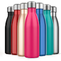 Miniatyrbilde 1 av 4: 500 ml termos, rustfritt stål vakuumflaske holder kaldt og varmt - BPA-fri for utendørsaktiviteter, fitness, fotturer, kontor, skole (rosa)