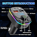 Miniatyrbillede 11 af 11: Bil Trådløs Bluetooth FM-sender MP3, USB, TYPE - C-oplader BlackA straight bar
