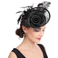Miniatyrbillede 1 af 2: Blomster fjer hovedbånd fascinator bryllup hovedbeklædning damer løb