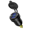 Miniatyrbillede 8 af 8: Motorcykel Aluminium DIN Hella Stik Dobbelt USB Hurtigoplader Adapter-FA3- A9