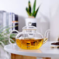 Miniatyrbillede 4 af 4: Glas Tekande Komfur Sikker, Klar Tekande med Aftagelig Infuser