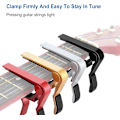 Miniatyrbilde 3 av 4: 2-pakning gitar capo i aluminiumlegering, universal gitar capo for akustisk, klassisk og elektrisk gitar, ukulele, bass, banjo (blå)