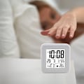 Miniatyrbild 5 av 5: Present radiostyrd klocka-H170 vit med bakgrundsbelysning